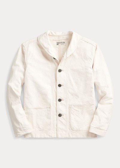 Chaquetas Ralph Lauren Hombre Blancos - Herringbone Twill - QRGEX4863